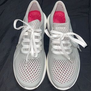 Crocs Lite Ride Pacer Gray Matlite Lightweight Sneaker Shoes